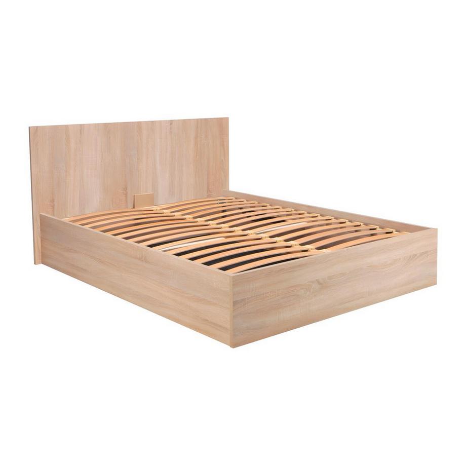 Vente-unique Letto matrimoniale alla francese contenitore in Quercia ELPHEGE  