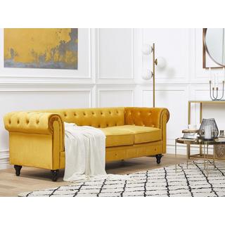 Beliani 3 Sitzer Sofa aus Samtstoff Glamourös CHESTERFIELD  