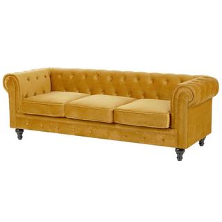 Beliani 3 Sitzer Sofa aus Samtstoff Glamourös CHESTERFIELD  