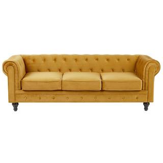 Beliani 3 Sitzer Sofa aus Samtstoff Glamourös CHESTERFIELD  