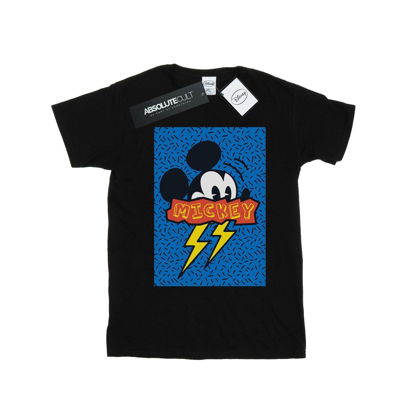 Image of Mickey Mouse 90s Flash Tshirt Unisex Schwarz 128