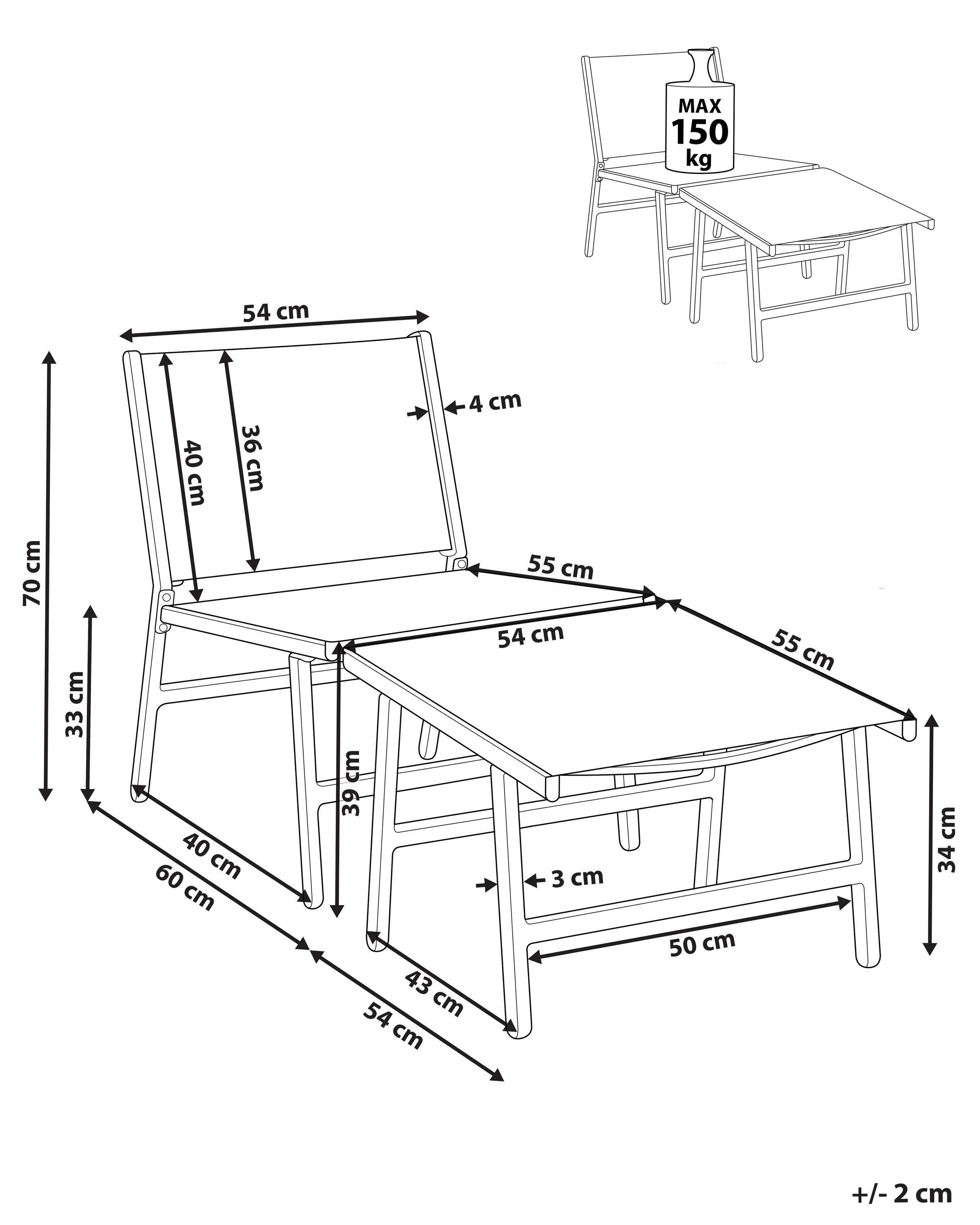 Beliani Chaise de jardin en Revêtement textile Moderne MARCEDDI  