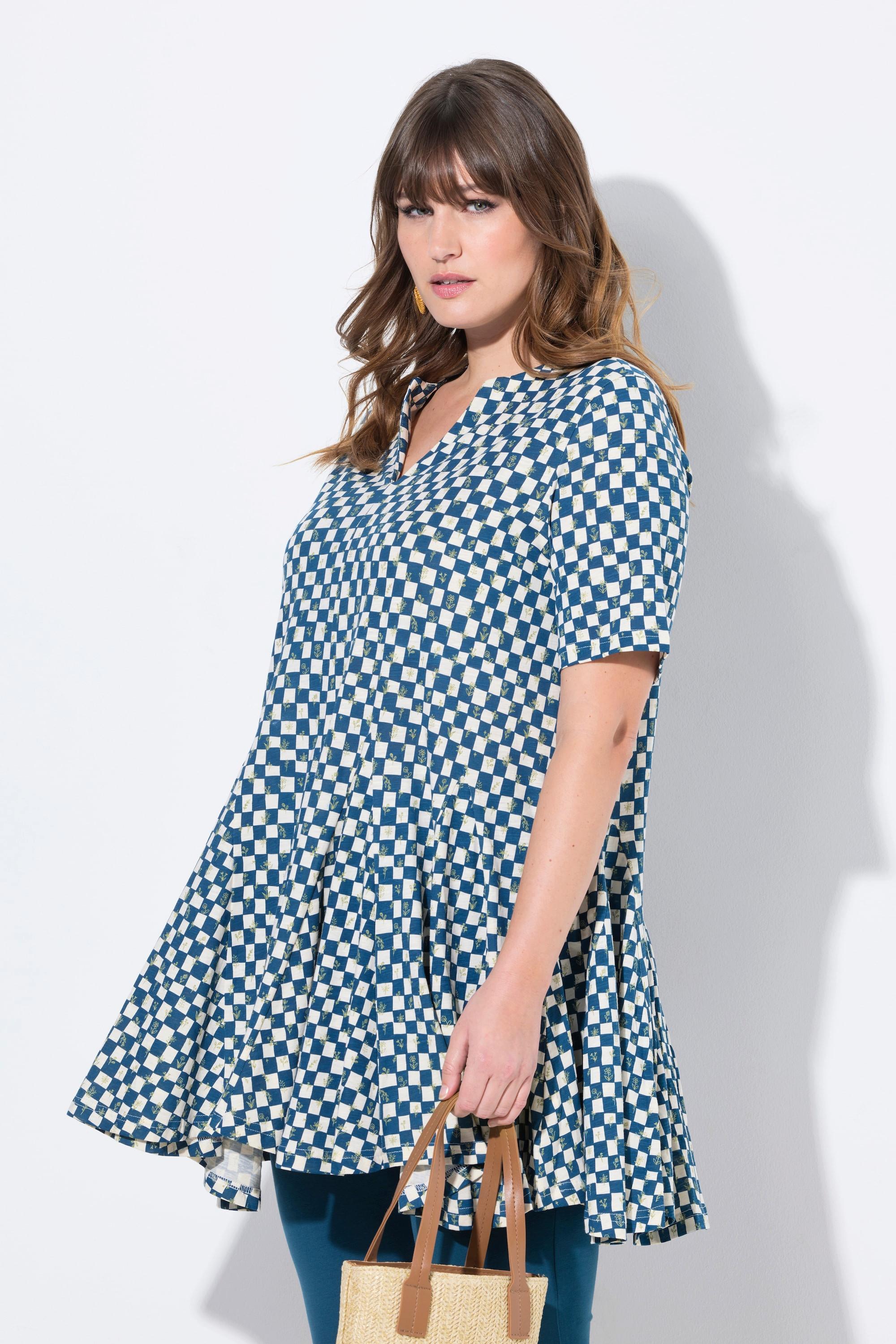 Ulla Popken T-Shirt Scollo Tunica Manica Corta Svasata  