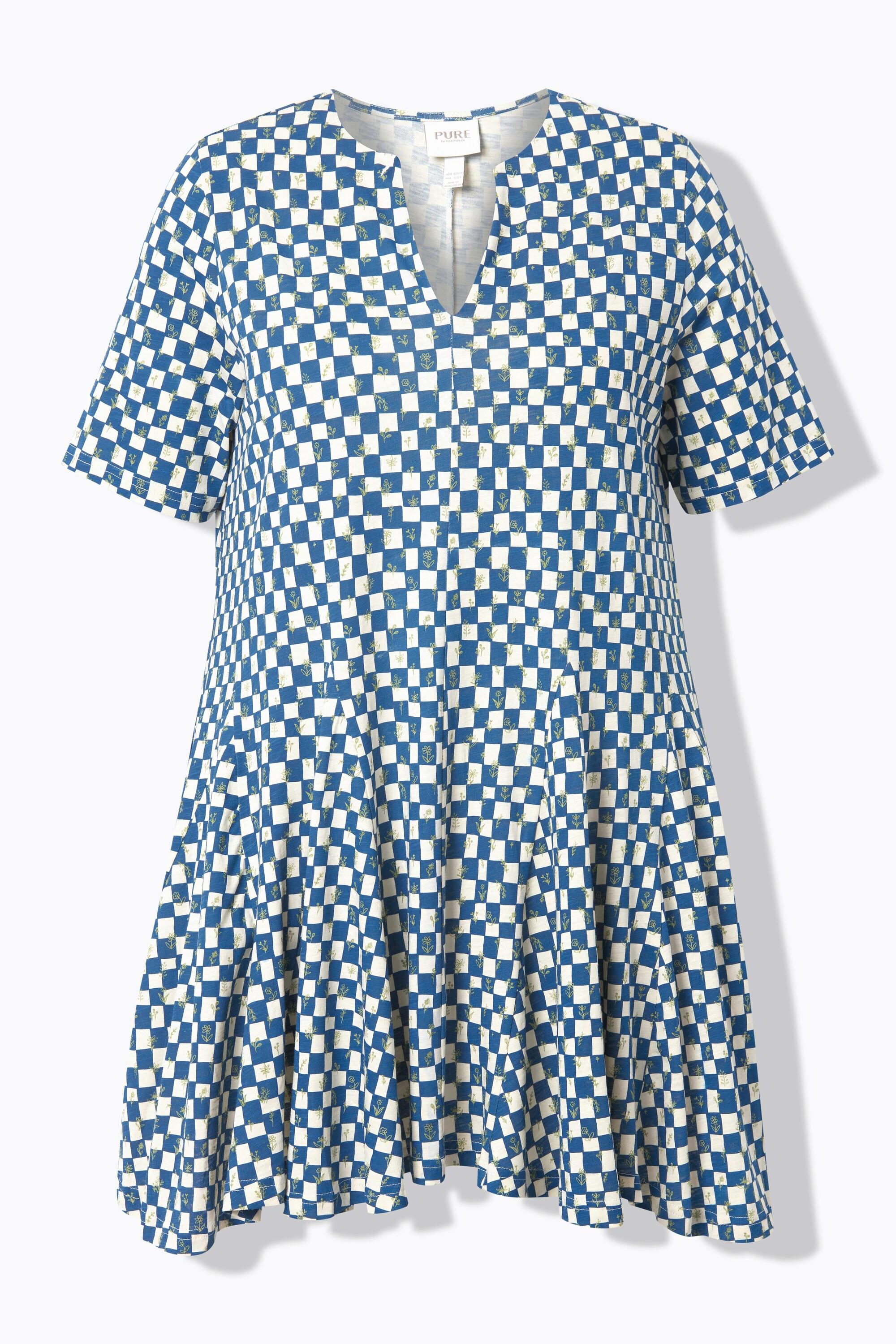 Ulla Popken T-Shirt Scollo Tunica Manica Corta Svasata  