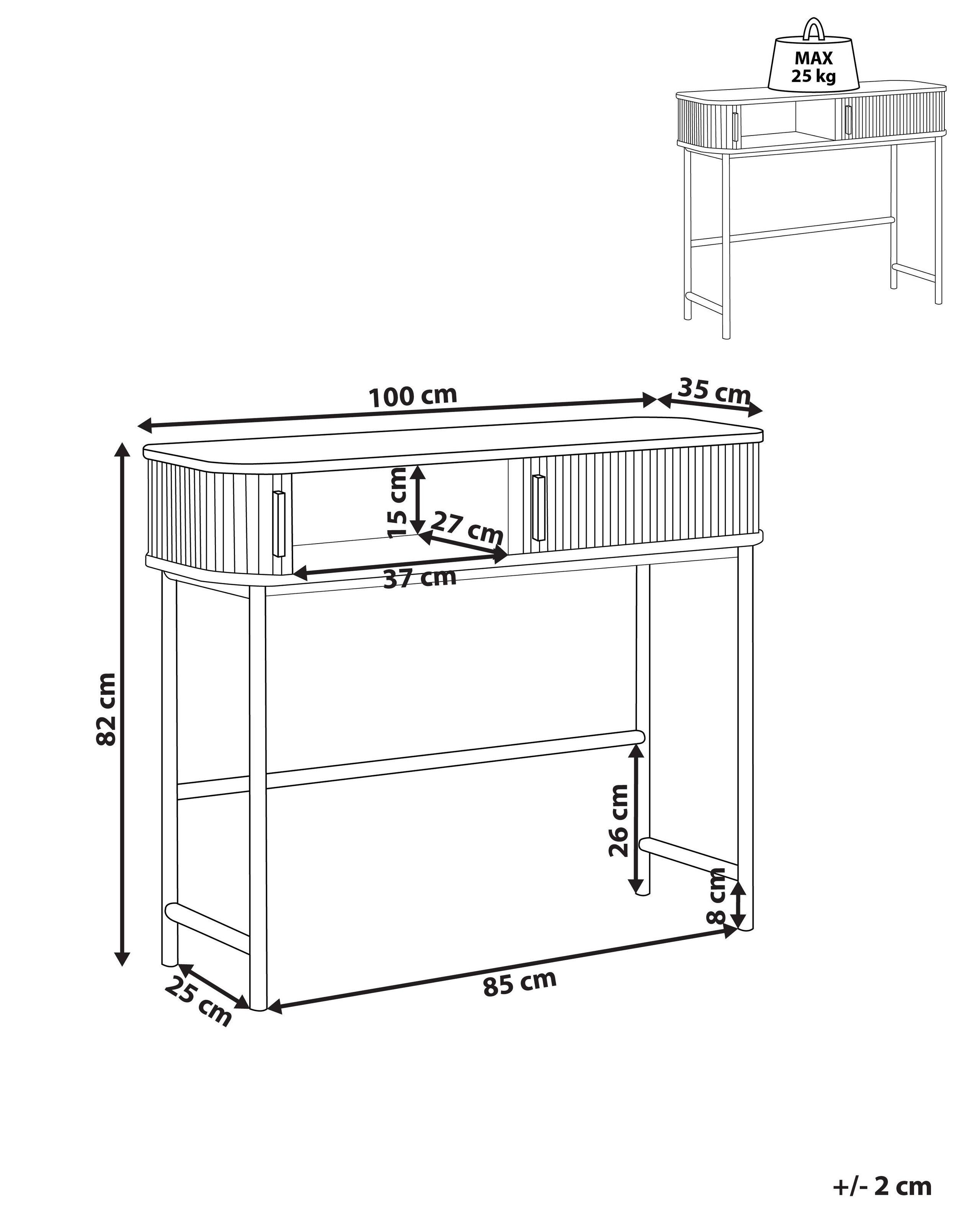 Beliani Console en Panneau de particules de bois Rétro JOSE  