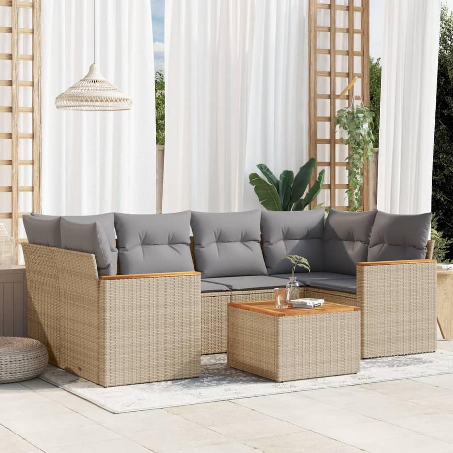 VidaXL set divano da giardino Polirattan  