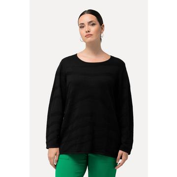 Jacquard-Pullover, Zebramuster, U-Boot-Ausschnitt, Langarm