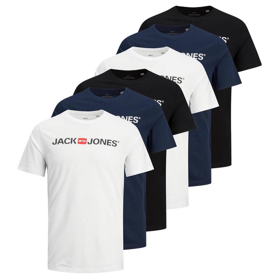 Maglietta Uomini Confezione da 6 Vestibilità confortevole-JJECORP LOGO TEE CREW NECK 6PK