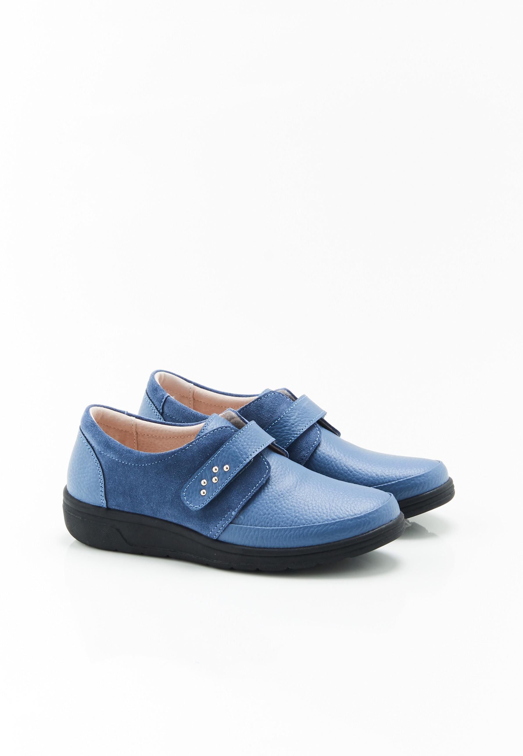 Image of Derbys Aus Zwei Materialien Unisex Blau 39