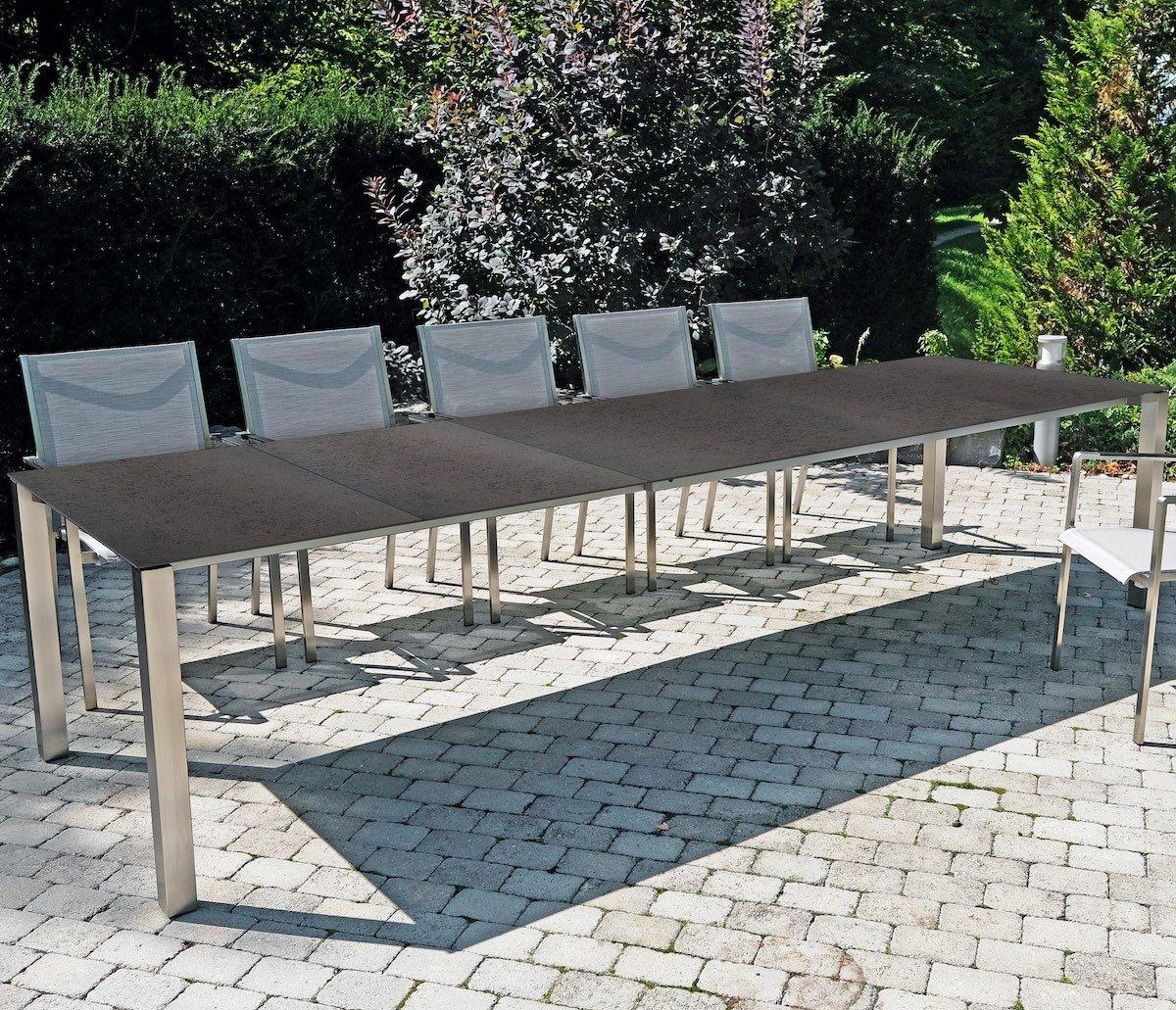 mutoni Table de jardin Nevio 20 anthracite moucheté 150-210x90  