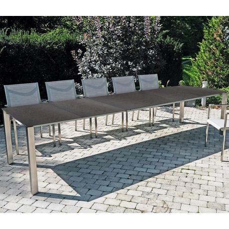 mutoni Table de jardin Nevio 20 anthracite moucheté 150-210x90  