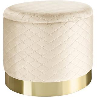 Tectake Pouf coffre de rangement aspect velours COCO matelassé  