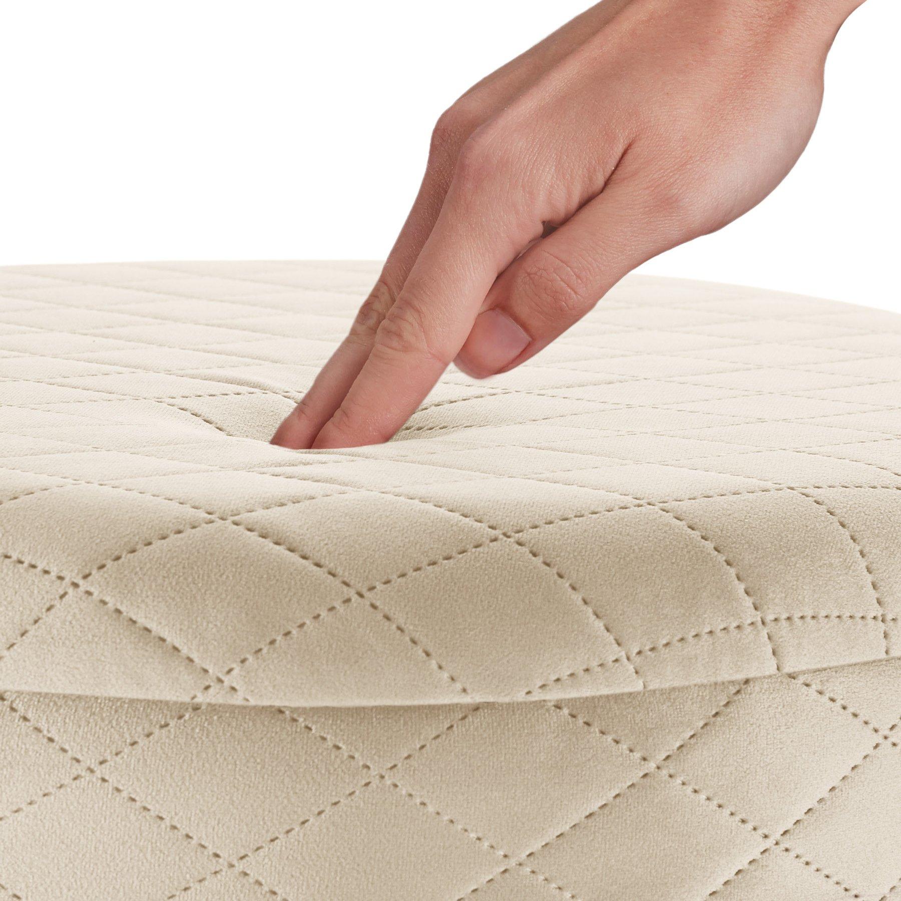 Tectake Pouf coffre de rangement aspect velours COCO matelassé  