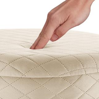 Tectake Pouf coffre de rangement aspect velours COCO matelassé  