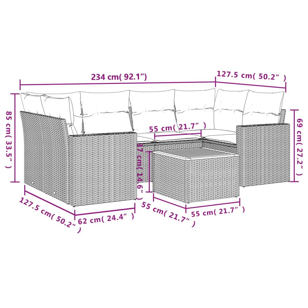 VidaXL set divano da giardino Polirattan  