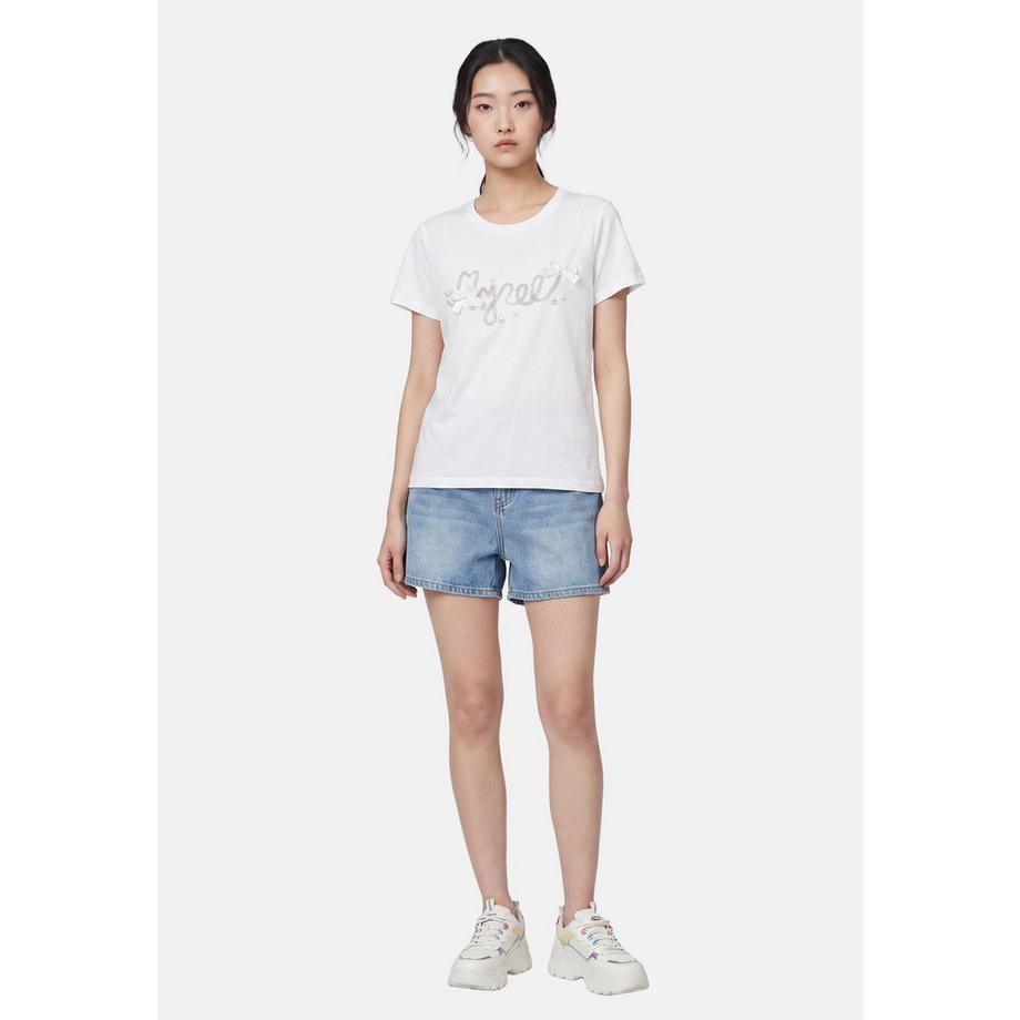 Chiara Ferretti T-Shirt mit verziertem Schriftprint  