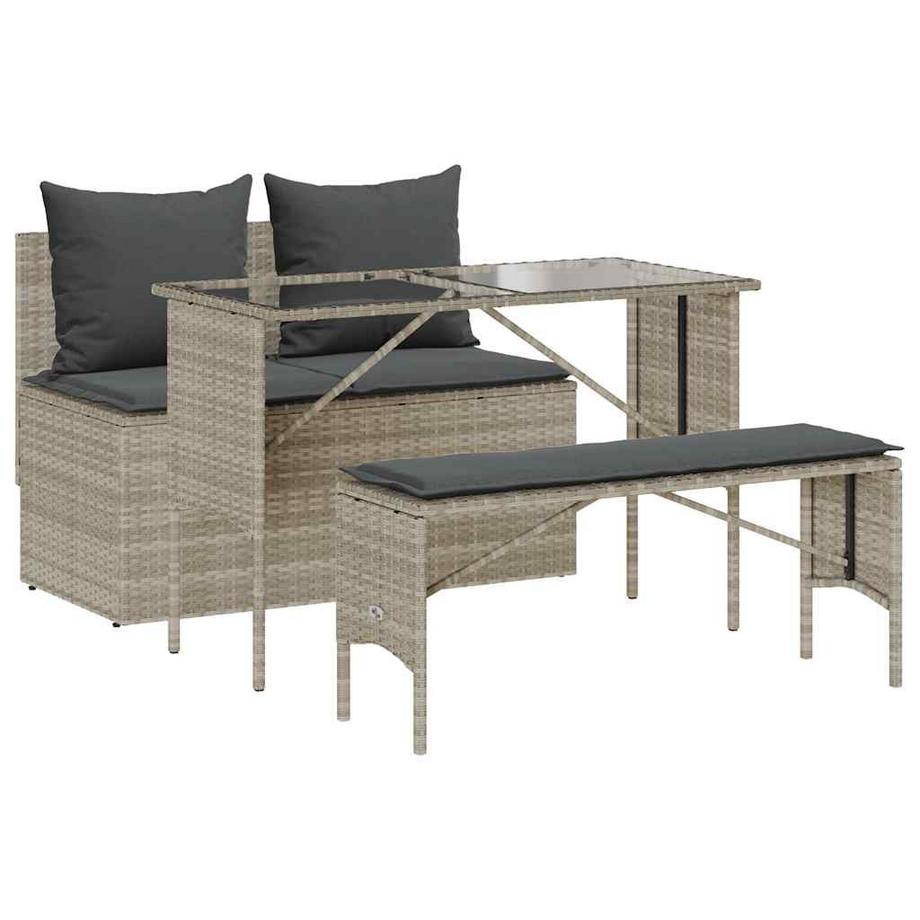 set da pranzo da giardino Polirattan