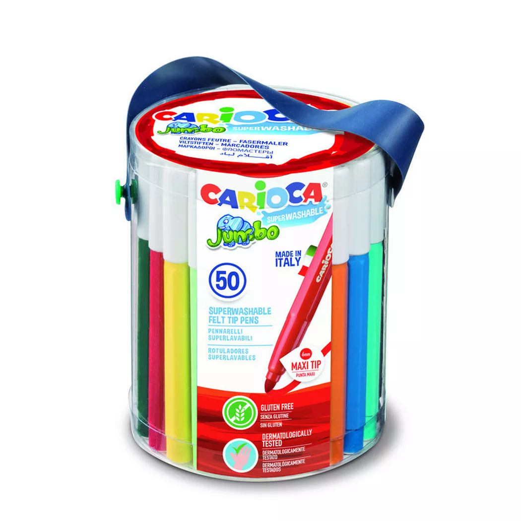 CARIOCA -  Fasermaler Jumbo, 50 Stück, Multicolor