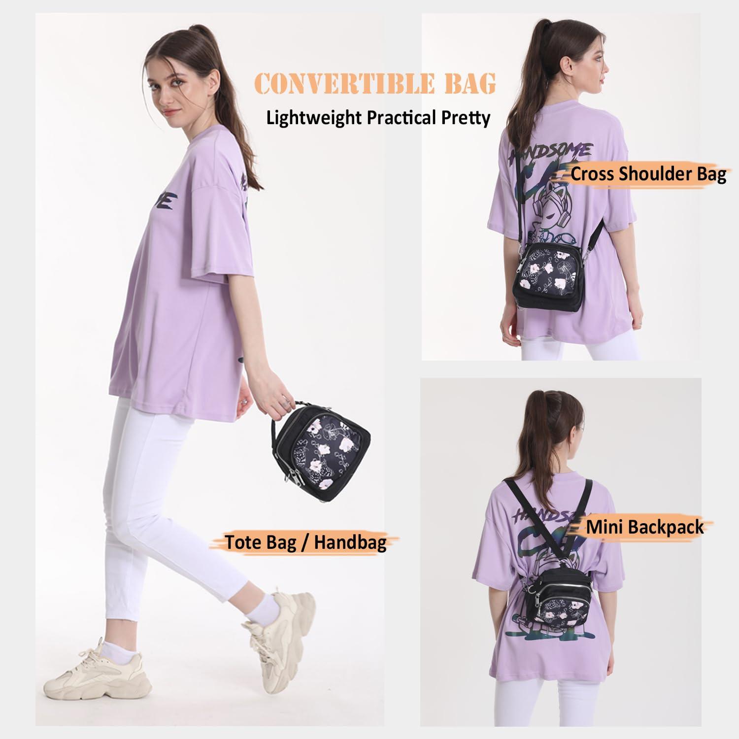 Only-bags.store Petit Sac Bandoulière Convertible en Nylon  