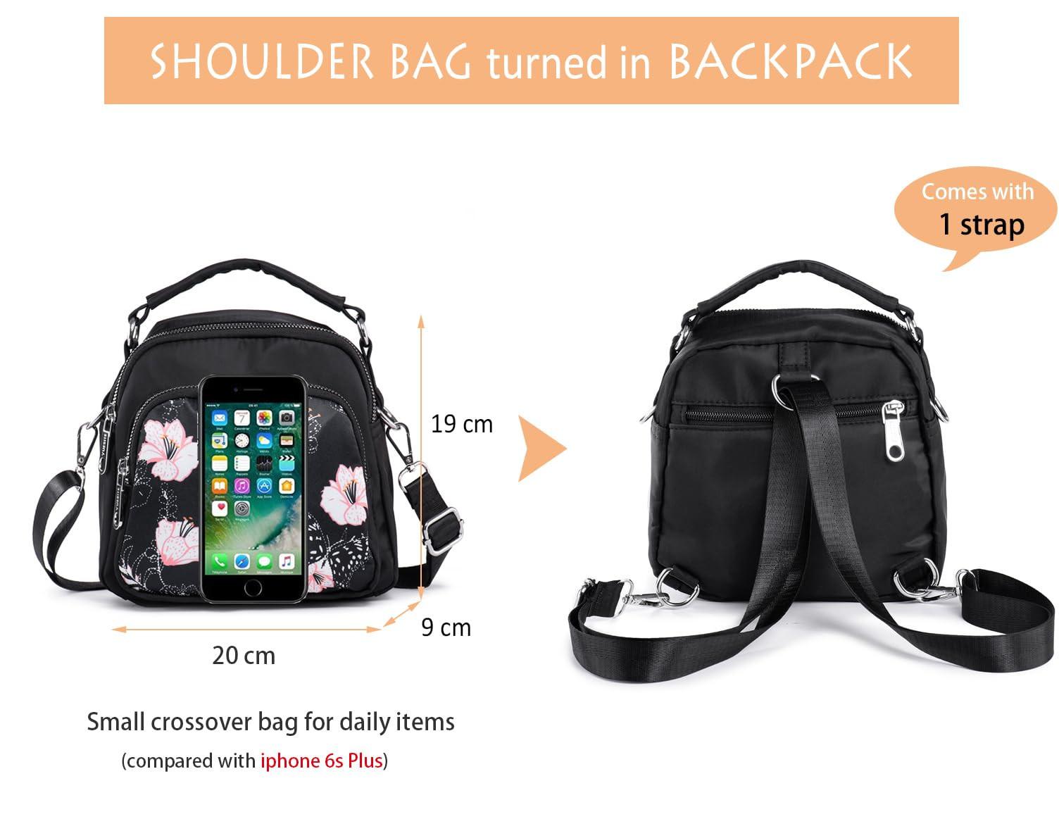 Only-bags.store Petit Sac Bandoulière Convertible en Nylon  