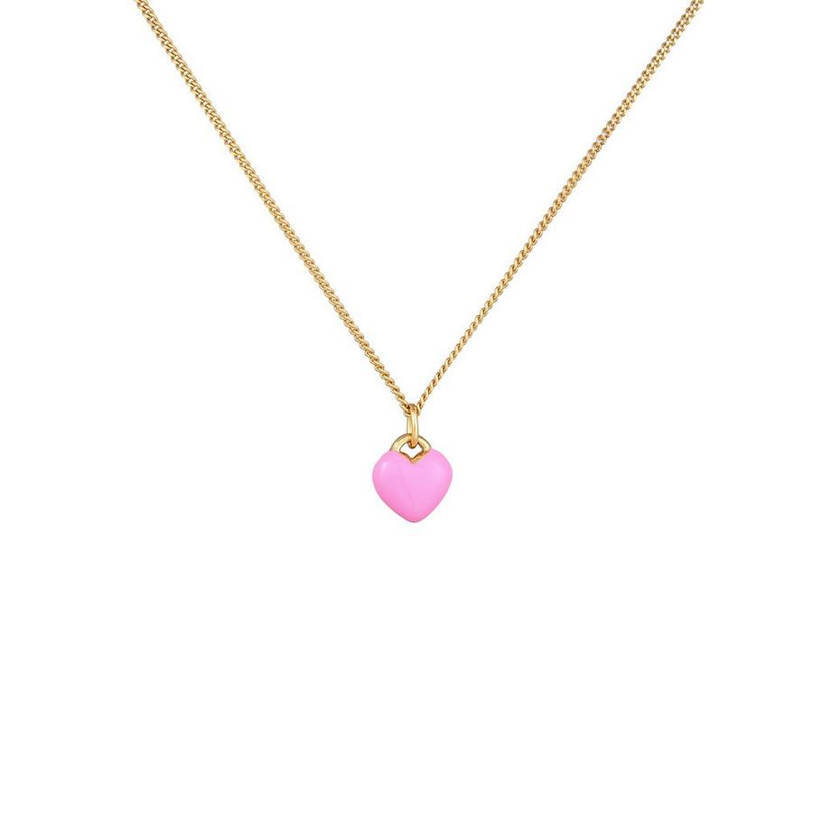 Elli  Collier Enfants Pendentif Coeur Mignon Avec Émail Rose 