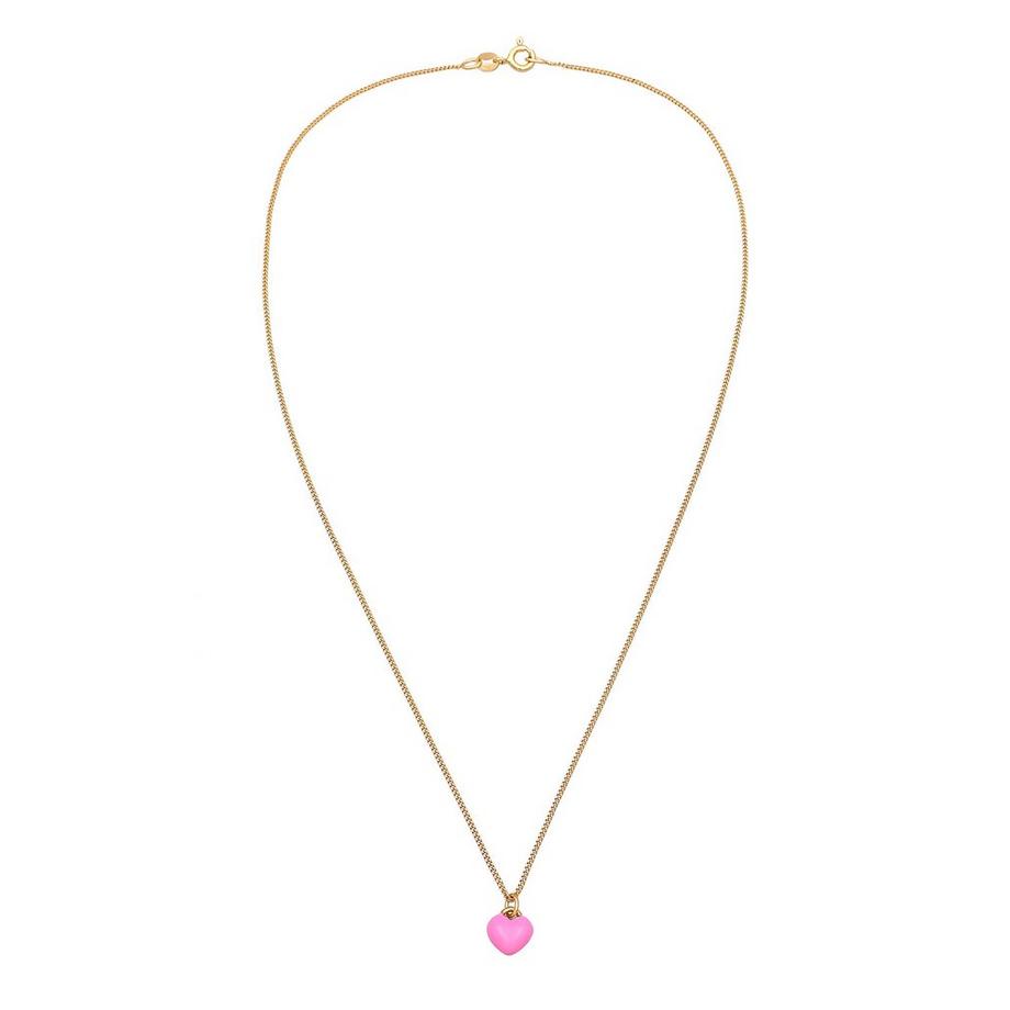 Elli  Collier Enfants Pendentif Coeur Mignon Avec Émail Rose 