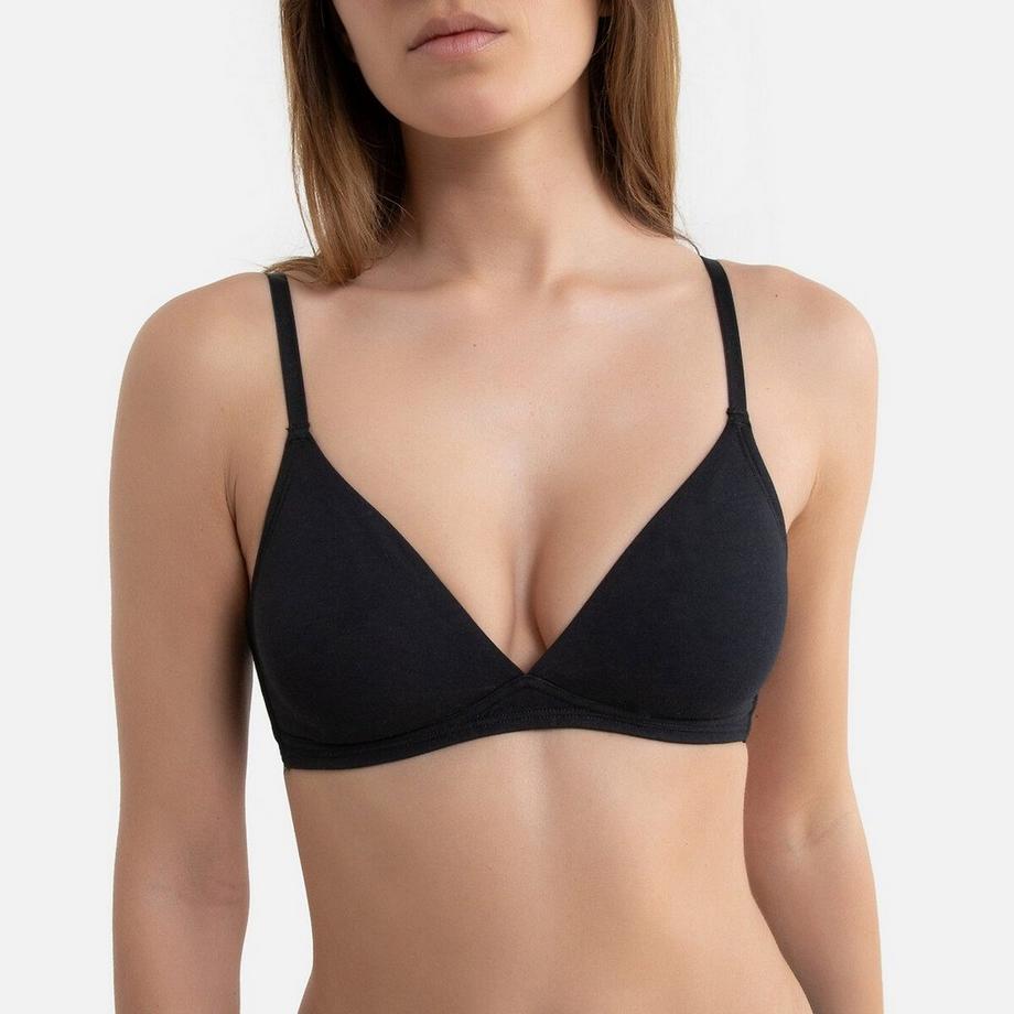 La Redoute Collections Unifarbener Triangel-BH Cottone  