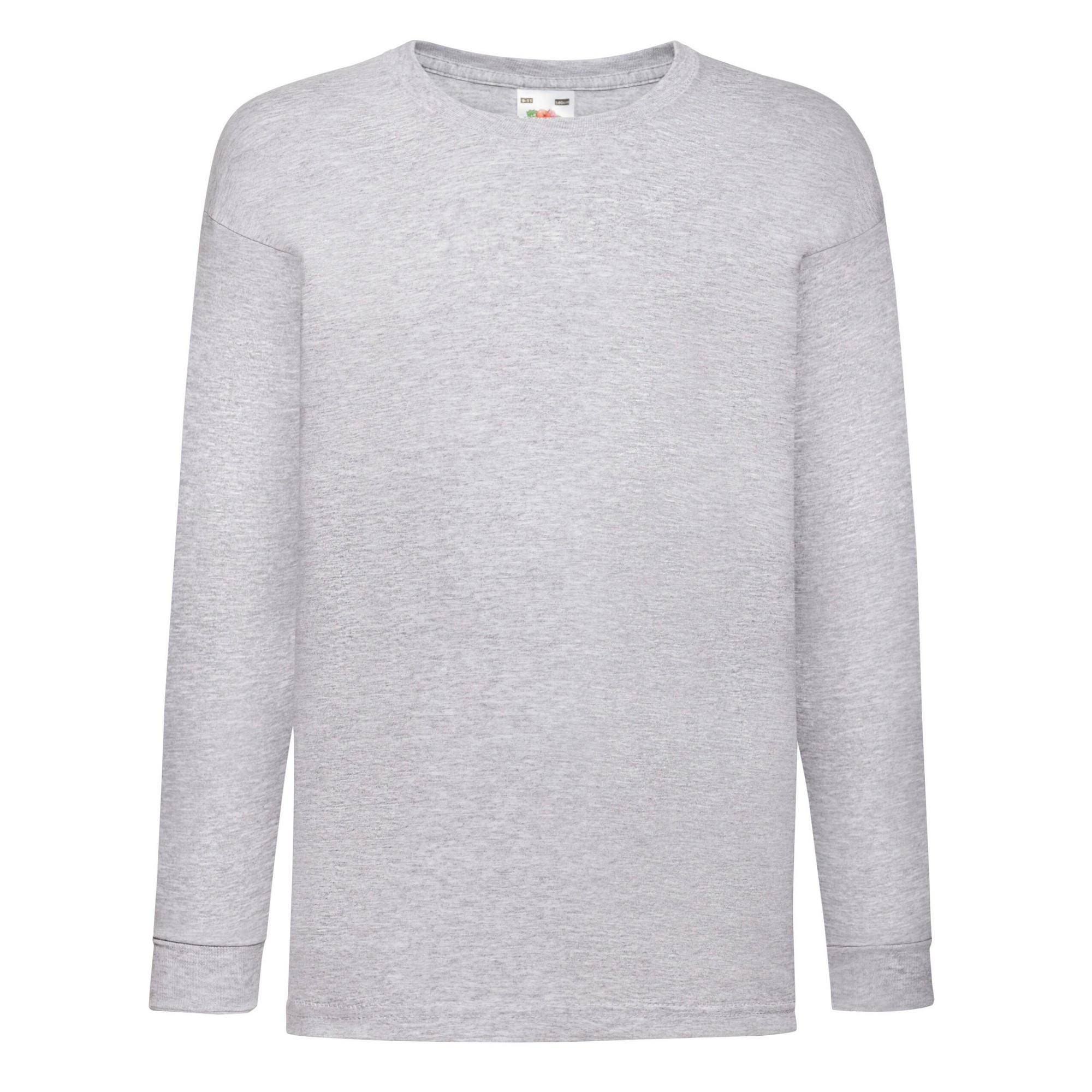 Image of Valueweight Tshirt Langärmlig Mädchen Grau 128
