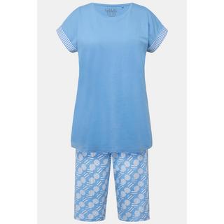 Ulla Popken  Kurzpyjama, Kreise, Rundhals, Halbarm, Bermuda 