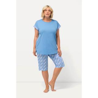 Ulla Popken  Kurzpyjama, Kreise, Rundhals, Halbarm, Bermuda 