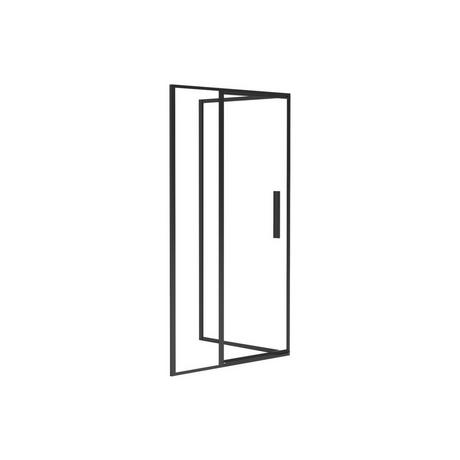 SHOWER DESIGN Duschtrennwand mit Schwingtür - Schwarz matt - Industrial Style - 120 x 80 x 195 cm - TORONI  