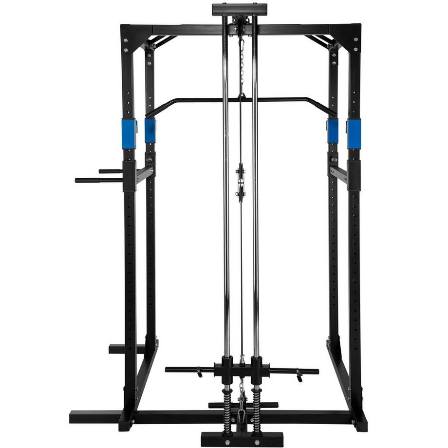 Tectake  Power Rack  mit Latzug Klimmzug-Doppelstange und Dip Station 