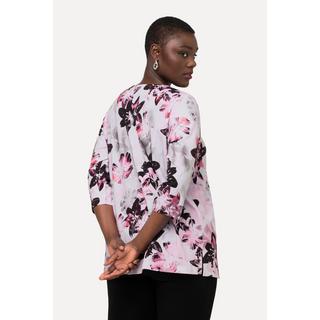 Ulla Popken  Shirt, Pima Cotton, A-Linie, Rundhals, 3/4-Arm 