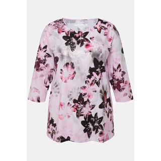 Ulla Popken  Shirt, Pima Cotton, A-Linie, Rundhals, 3/4-Arm 