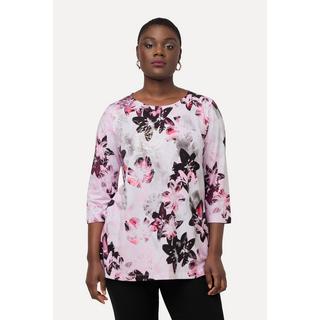 Ulla Popken  Shirt, Pima Cotton, A-Linie, Rundhals, 3/4-Arm 