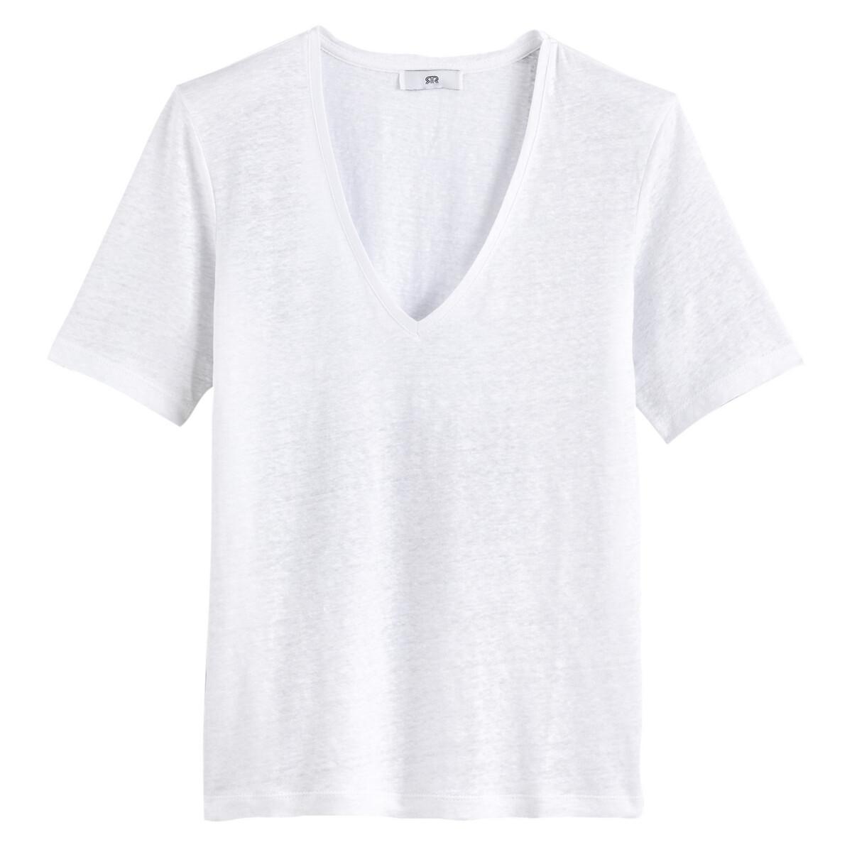 La Redoute Collections  Tee shirt en lin col v 