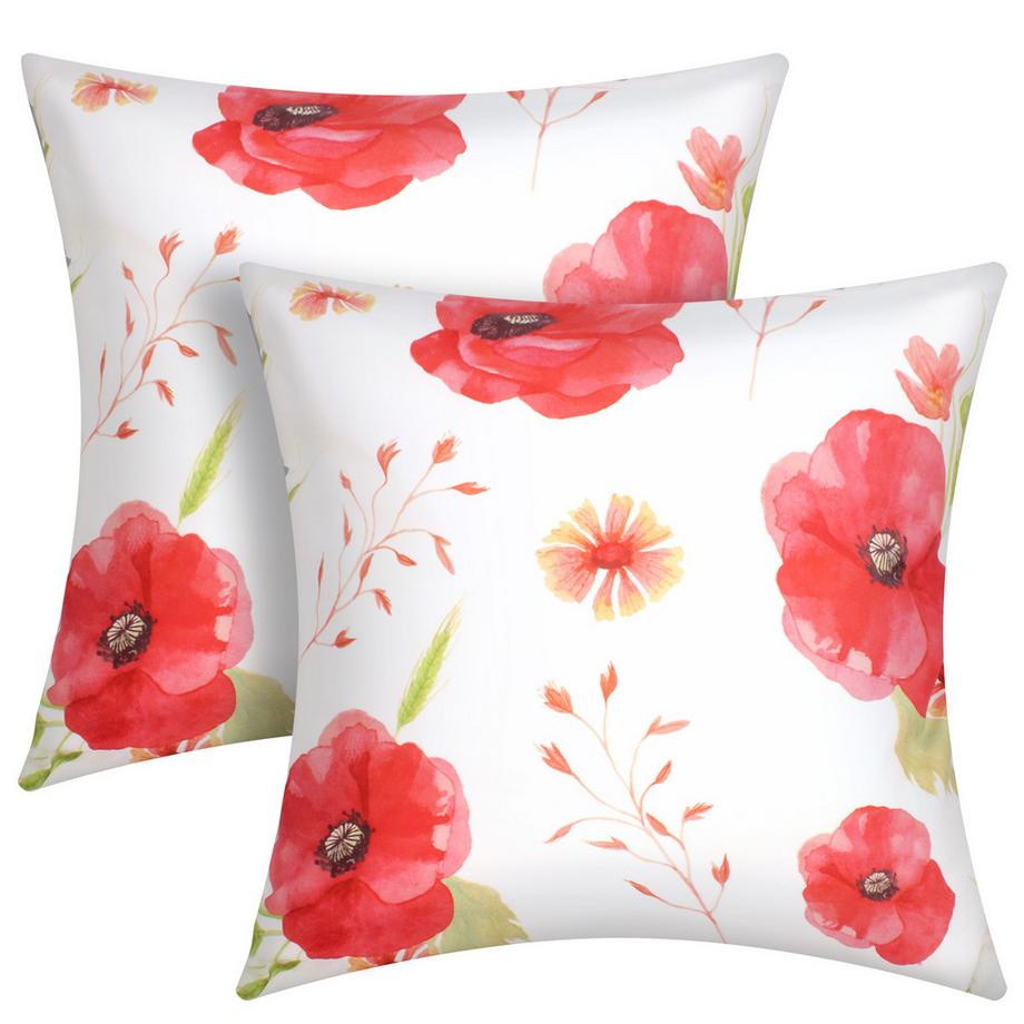 Avizar Lot 2 Housses de Coussin Coquelicot  