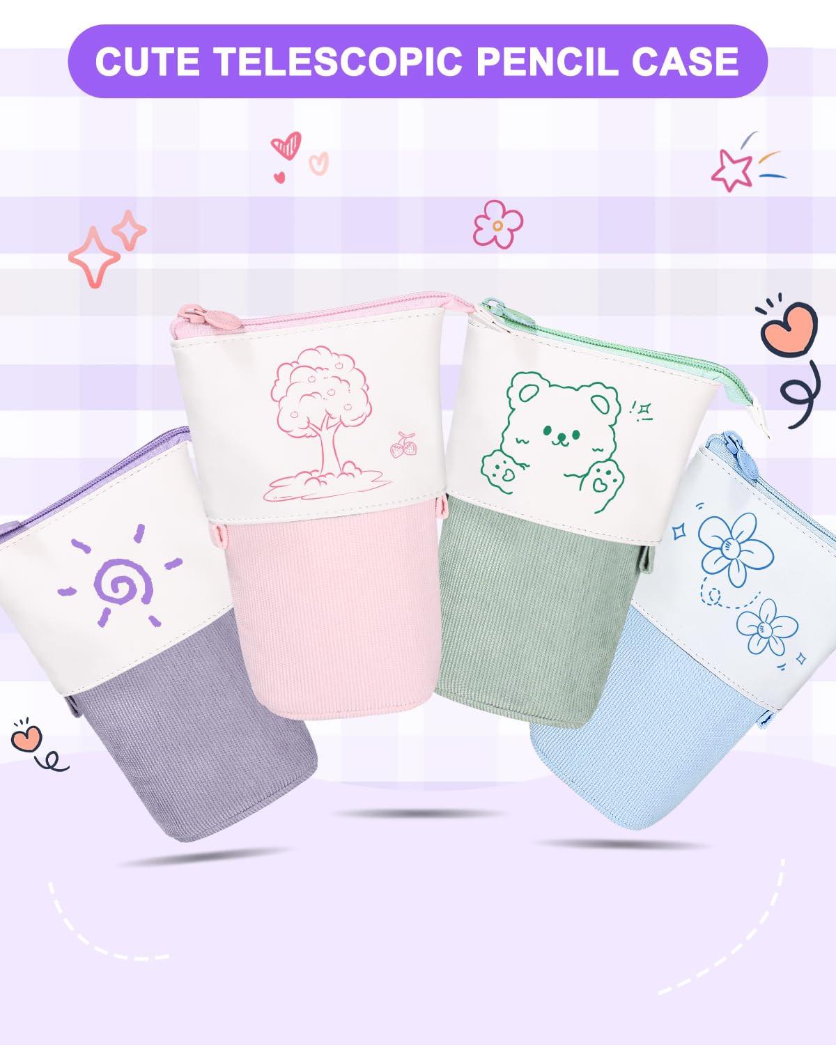 Only-bags.store Trousse à crayons zippée, trousse à crayons télescopique, trousse à crayons 2-en-1, adolescent  