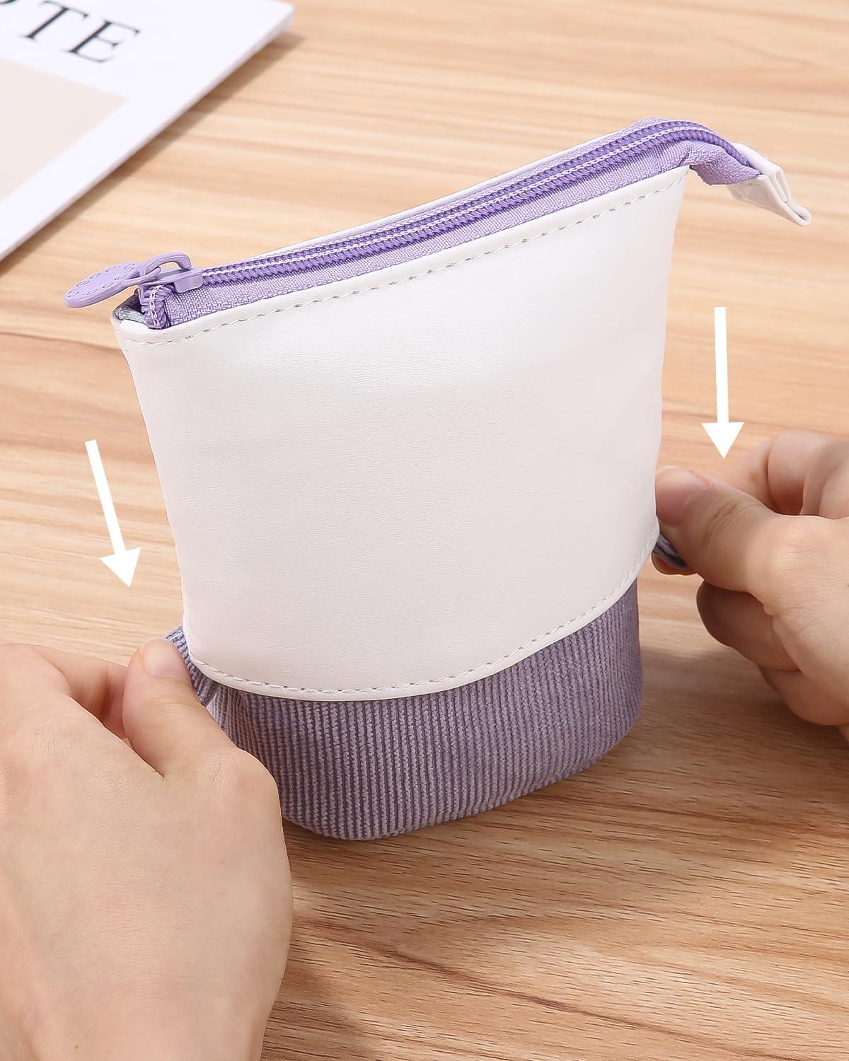 Only-bags.store Trousse à crayons zippée, trousse à crayons télescopique, trousse à crayons 2-en-1, adolescent  