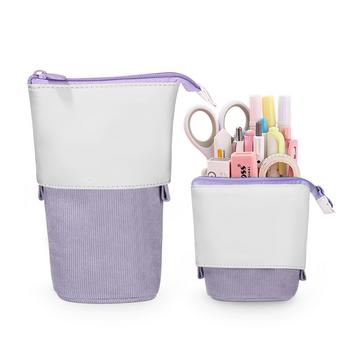 Trousse à crayons zippée, trousse à crayons télescopique, trousse à crayons 2-en-1, adolescent
