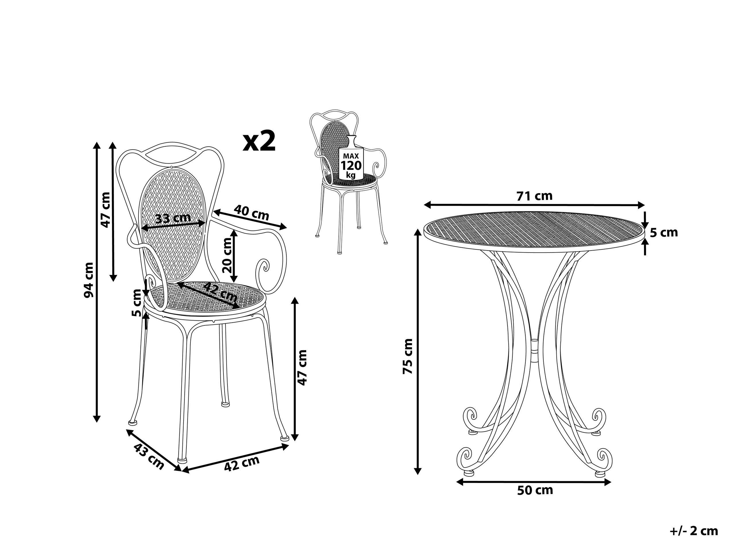 Beliani Bistro Set aus Eisen Klassisch CILENTO  