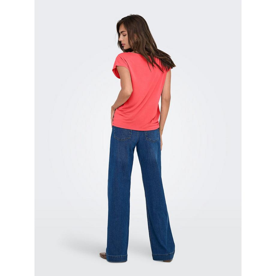 ONLY V-Ausschnitt Kurzarm T-Shirt Regular Fit  