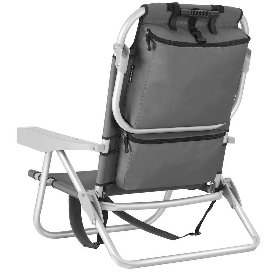 Tectake Chaise de plage,aluminium,fonction pliable,dossier 5 positions,sac,coussin velcro,63x62x78 cm  