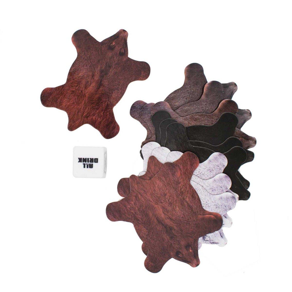 Image of Trinkspiel Untersetzer A Grizzly Party Game Braun