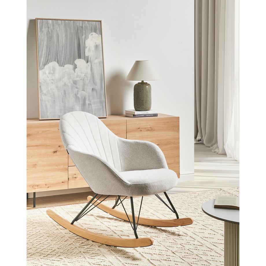 Beliani Fauteuil à bascule en Tissu Moderne SKALE  