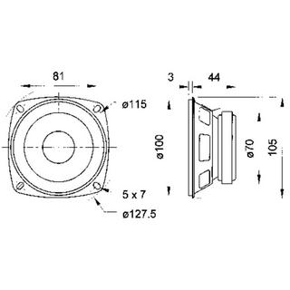 Visaton  Visaton FR 10 4 pollici 10.16 cm Banda larga 20Hz-20kHz 20 W 8 Ω 