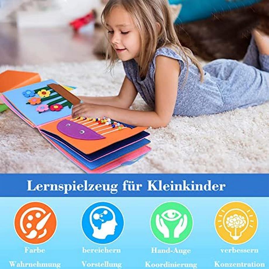 Activity-board  3D-Filz-Busy-Book Sensorisches Stofftier & Baby-Bücher 
