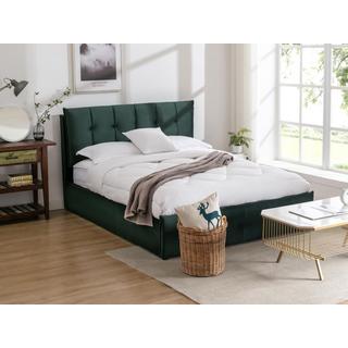 Vente-unique Letto con contenitore 160 x 200 cm Velluto Verde - OLERIA  