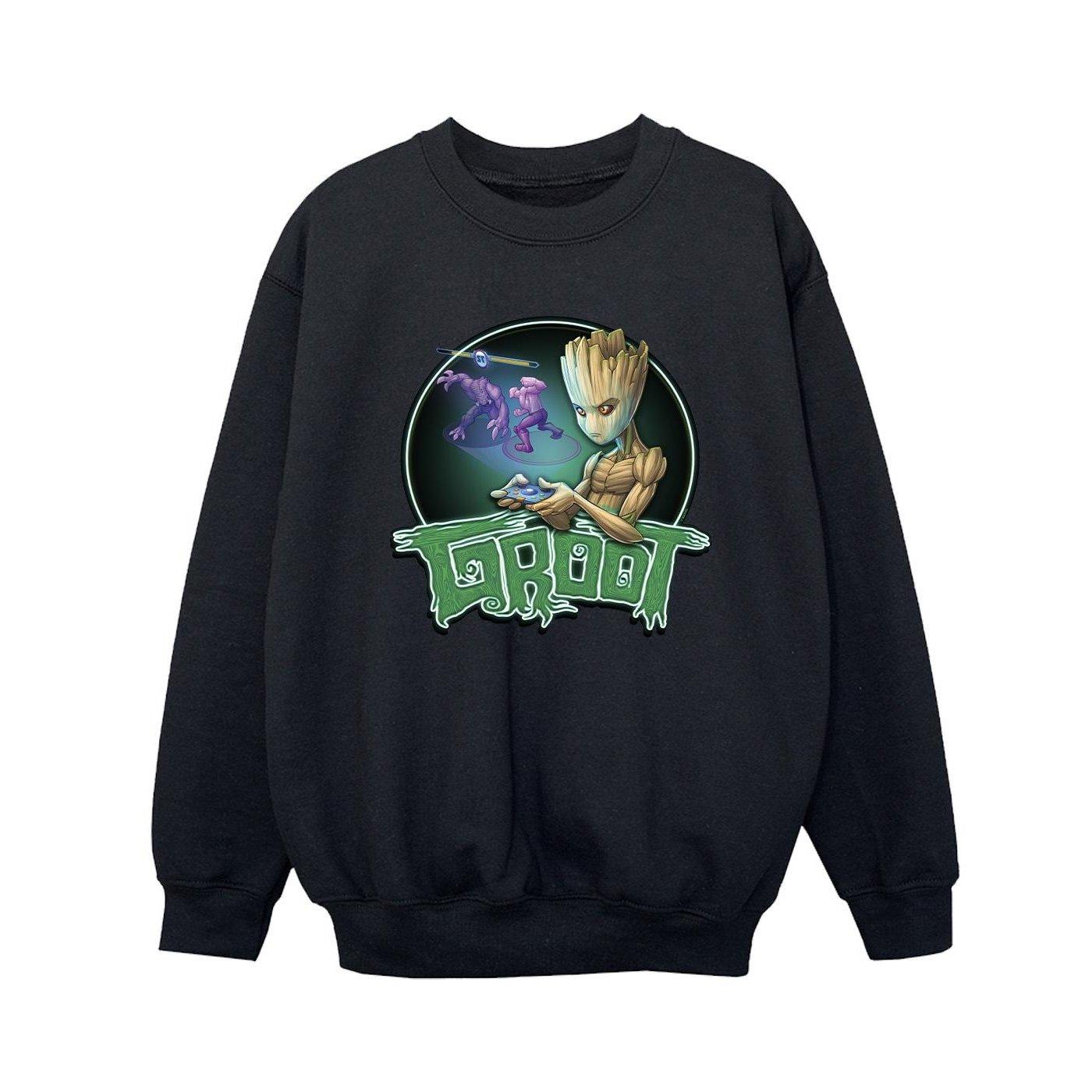 Image of Guardians Of The Galaxy Groot Gaming Ring Sweatshirt Unisex Schwarz 140/146