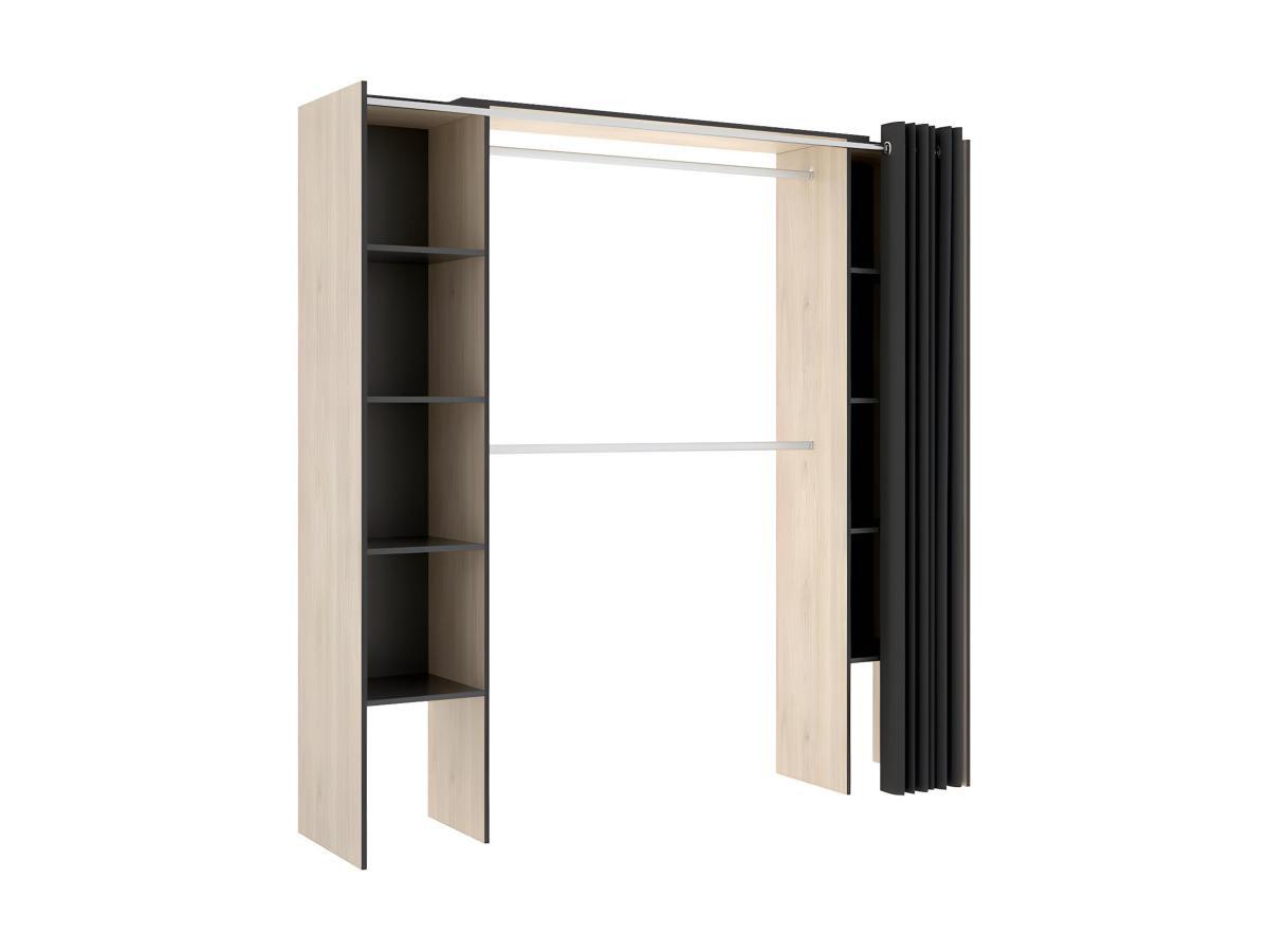 Vente-unique Dressing extensible DORIAN avec rideau L1  Chêne  